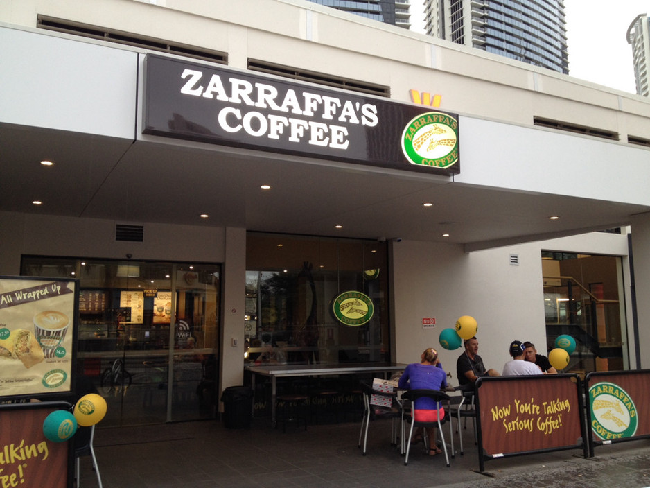 Zarraffa's Coffee Pic 2 - Outside of their brand new store they are located beside the bank on the corner