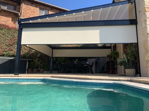 OZSUN SHADE SYSTEMS Pic 3 - Helioshade Allseasons retractable roof External Blinds Oyster Bay