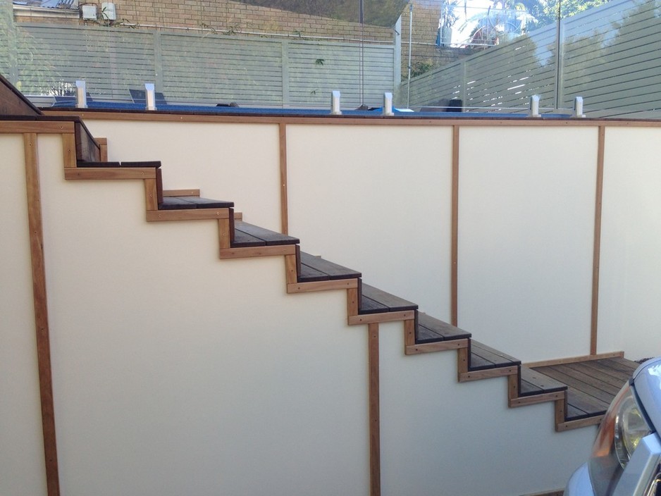 Beaches Painting PTY LTD Pic 1 - white with stained stairs