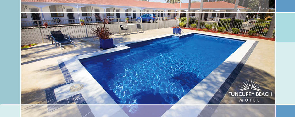 Tuncurry Beach Motel Pic 1 - Our BBQ area overlooks our sparkling pool