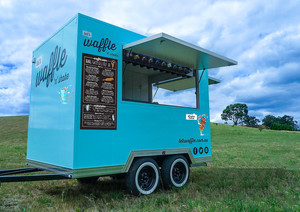 Let's Waffle 'N' Shake Pic 3 - Our bright blue waffle n shake truck