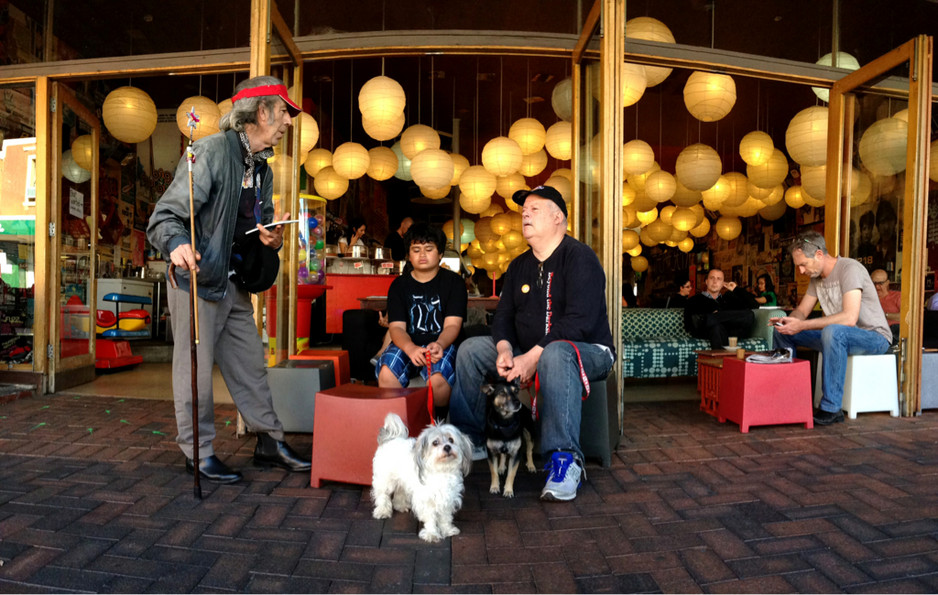 Greens & Co Pic 1 - The famous Mr Arthur talking with people at Greens and Co