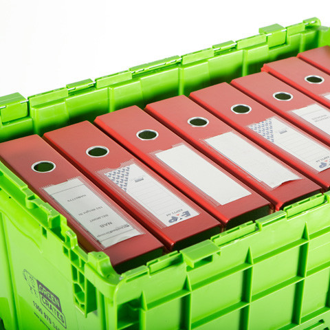 Green Crates Pic 1 - Our crates are also great for office files and relocations