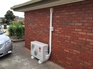 Tru Electrical & Air Conditioning Pic 3 - Ground mount installation of outdoor Condenser unit