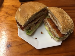 Tucker Time Takeaways Pic 4 - The Hawaiian chicken schnitzel burger