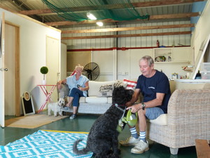 4 Paws Pet Boarding Pic 3 - Jean and Roger with friends in the Doggy Lounge