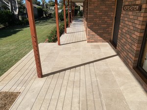 Original Oasis Pic 5 - Natural Stone Travertine tiled porch