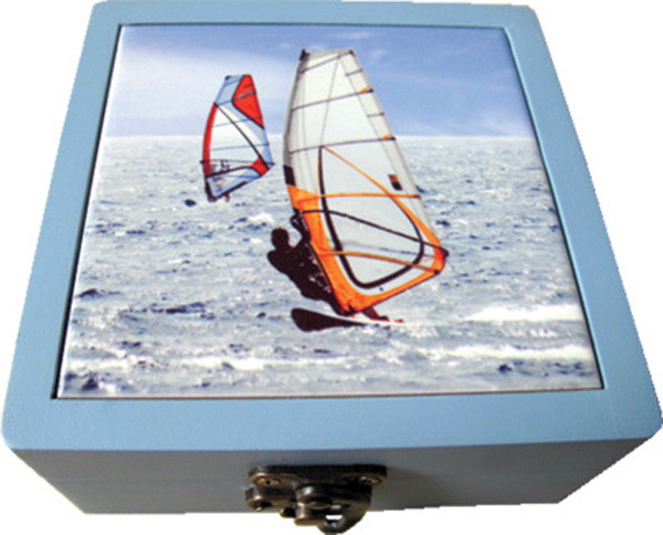 Beachhouse Decor Pic 2 - Sailboards Ceramic Coaster Boxed set