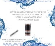 Awesome Water Pic 2 - 1 X AWESOME WATER FILTER 1 X FREE ALKALINE WATER STICK PH LEVELS 95