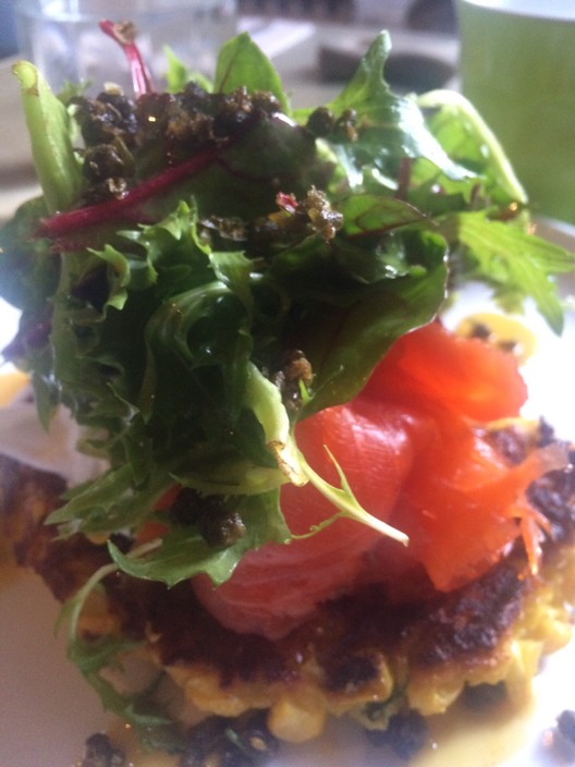 The Rusty Rabbit Pic 1 - Corn fritters with smoked salmon didnt just taste good it looked so pretty