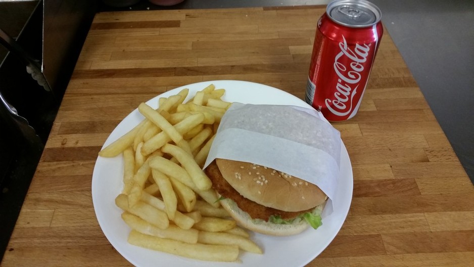 Willies Lunch Shop Pic 2 - Chicken Schnitzel burger chips Coke for only 9