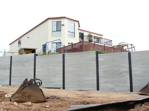 Andrew Scarfe Earthscapes Pic 5 - concrete sleeper retaining walls