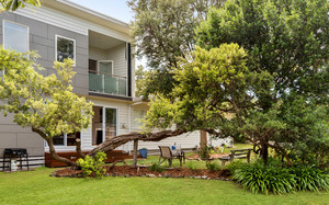 Alice's Palace Holiday Home Ocean Grove Pic 4 - Rear garden with BBQ and deck