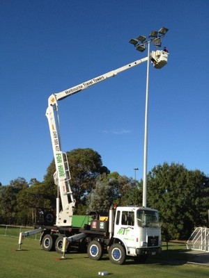 Melbourne Travel Towers (6m - 43m) Pic 3 - Cherry Picker Hire for Sports Lighting Works