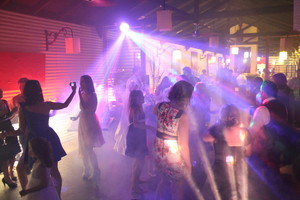 Melbourne Ultimate Mobile DJs Pic 3 - DJ lighting and smoke machine in action