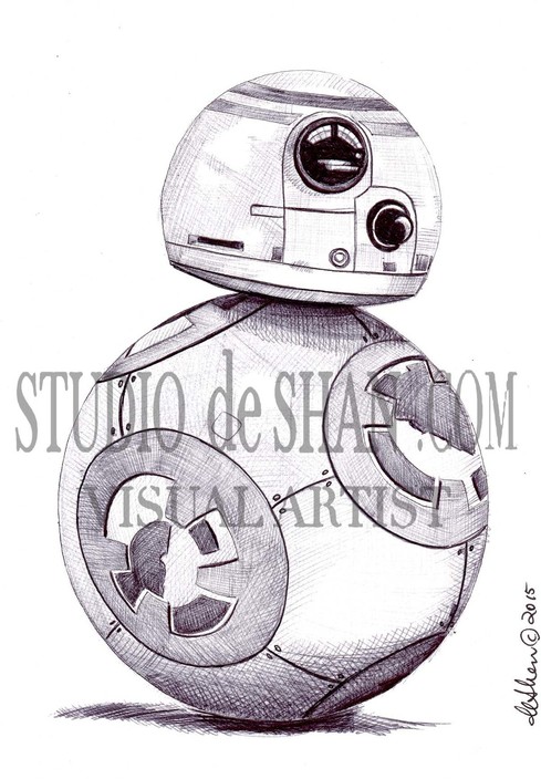 Studio De Shan Pic 1 - BB8 from 100 Drawings in 100 Days 2015