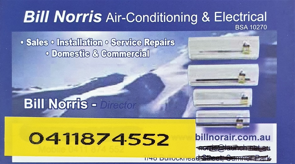 Bill Norris Air Conditioning Pic 1 - Brisbane West Forest lake Camira Springfield etc