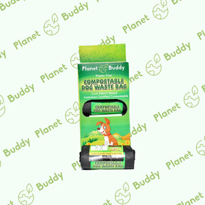 Planet Buddy Pic 4 - Compostable Dog Waste Bags 4 Rolls of 15 bags in a box total of 60 bags