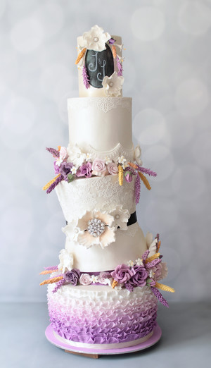 Carasmatic Cake Studio Pic 4 - Ombre 4 tier Floral Wedding cake