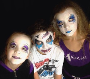 Rainbow Face Painting And Body Art Pic 3 - Scary faces for theatre and Halloween