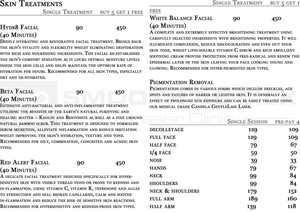 Smooth as Silk Laser and Cosmetic Clinic Pic 3 - Skin Treatment Price List