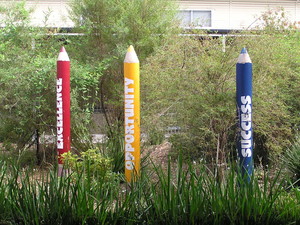 Freestyle Signs Pic 3 - Giant handcrafted and painted pencils for local primary school