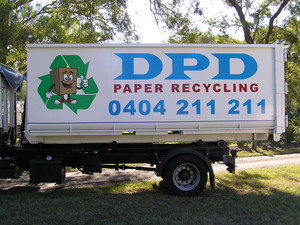 Freestyle Signs Pic 5 - Hand painted signage on large recycle bin