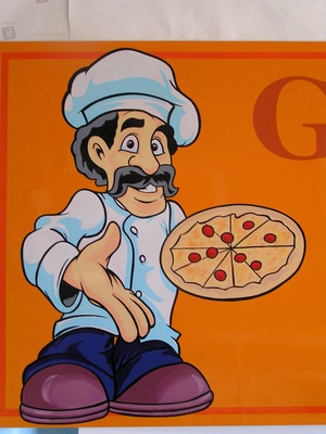 Freestyle Signs Pic 2 - Handpainted pictorial for local pizza shop