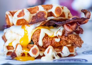 Burger Point Pic 2 - Fried Chicken Waffles with Egg