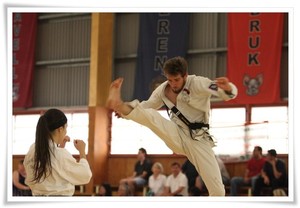 Pacific International Taekwondo Pic 4 - Jumping kick practise