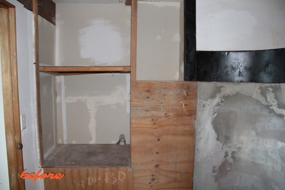 Hammer and Wrench Pic 1 - bathroom shelving before photo