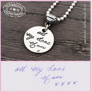 Smallprint Sutherland Shire Pic 3 - Your loved ones handwriting in pure silver