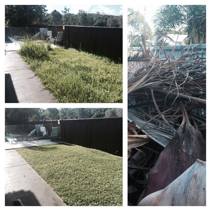 Red Diamond Garden Care Pic 2 - Before and after lawn mowing at Buderim Sunshine Coast