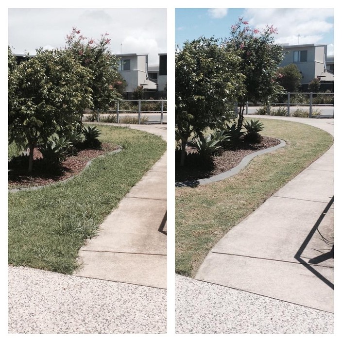 Red Diamond Garden Care Pic 1 - Before and after lawn mowing at Meridan Plains Sunshine Coast