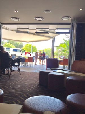 Gloria Jeans Coffee Pic 2 - View looking out to the entrancecar park