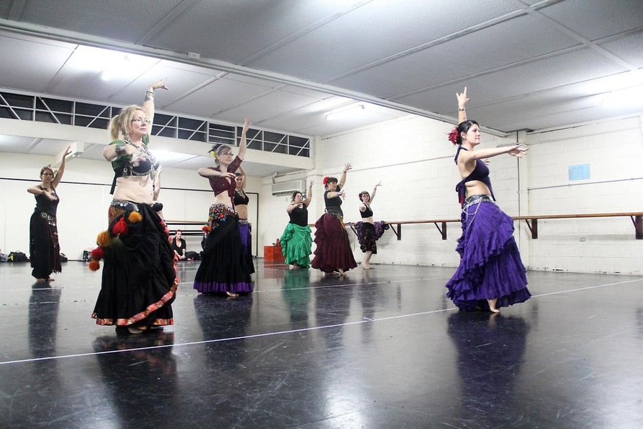 Opalesque Tribal Bellydance Pic 1 - In the studio during class Woolloongabba