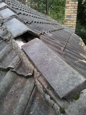 MINOR Roof Repairs Pic 2 - Broken and shifting tiles will cause damage but can be repaired