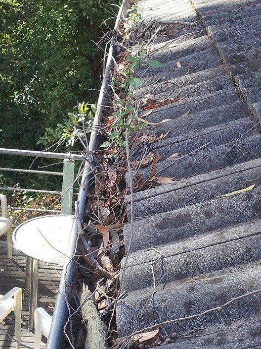 MINOR Roof Repairs Pic 1 - Clogged gutters will cause leaking at any time of the year