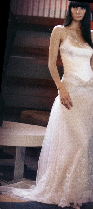 Judy Medway Divinely Feminine Couture Pic 2 - Judy Medway satin crepe bridal gown with embroidered organza and tulle skirt