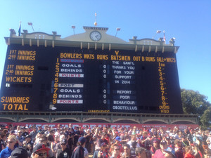 Adelaide Oval Function Centre Pic 4 - The famous scoreboard still looks as grand as ever even at footy games