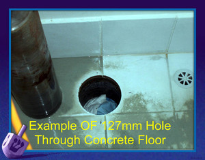 Multihire Pic 3 - 127mm hole in first floor for plumbing requirements