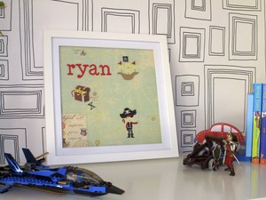 LaLaLa Designs Pic 4 - 35cm x 35cm framed Boys Personalised Picture