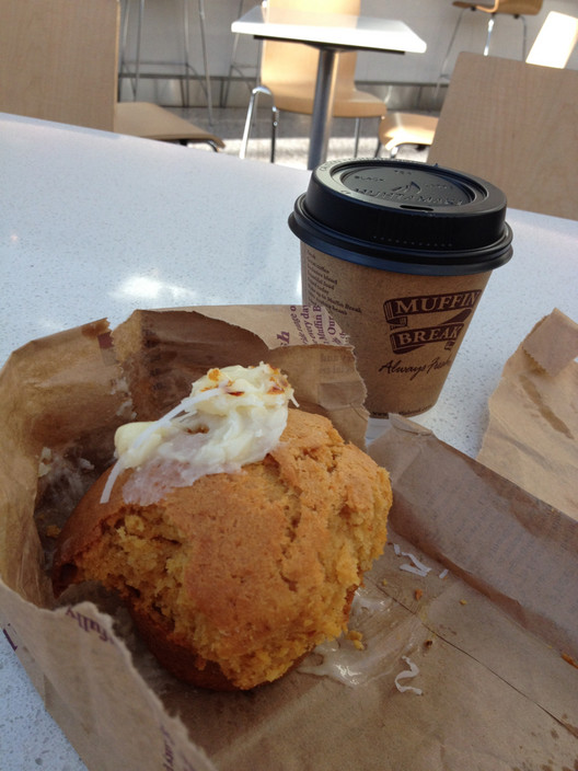 Muffin Break Pic 2 - Butterscotch muffin and coffee indulgent afternoon tea