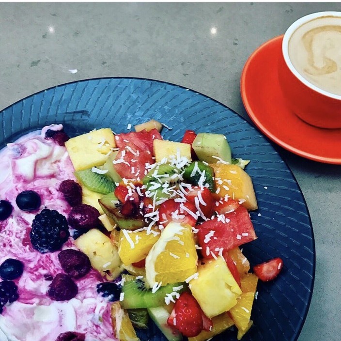 Fresh Break Pic 1 - Fruit salad and berry yoghurt