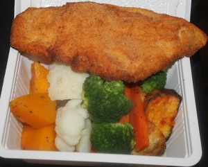 Fusion Catering Sydney Pic 3 - Chicken Schnitzel and Baked Vegetables