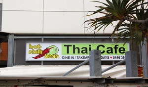 Hot Chilli Bean Thai Cafe Pic 2 - Our new sign has finally arrived at our new location opposite the Coolum Surf Club just look out for the Red Chilli Lime logo