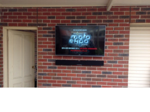 Grey Army Electrical Services (Vic) Pic 3 - Wall mounted TV and soundbar with concealed cabling