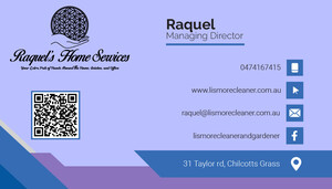 Raquel's Home Services Pic 3 - business card