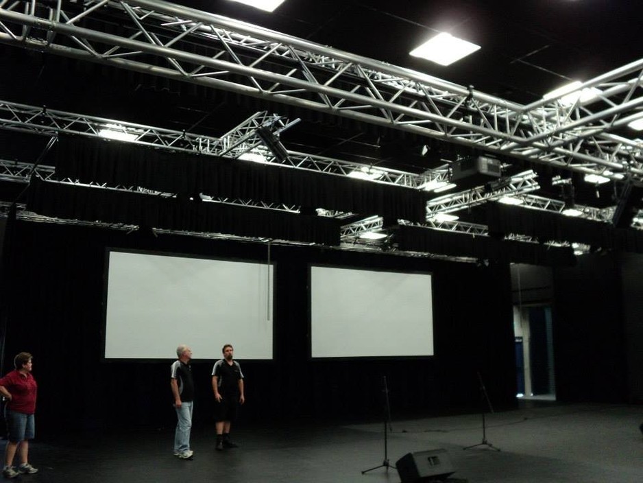 Macrosphere Pty Ltd Pic 2 - Truss system installed in school black box theatre