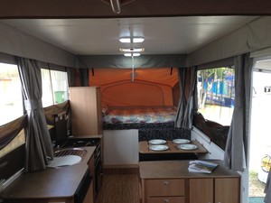 Good As Gold Camper Hire Pic 4 - Inside a Jayco Swan Camper Trailer